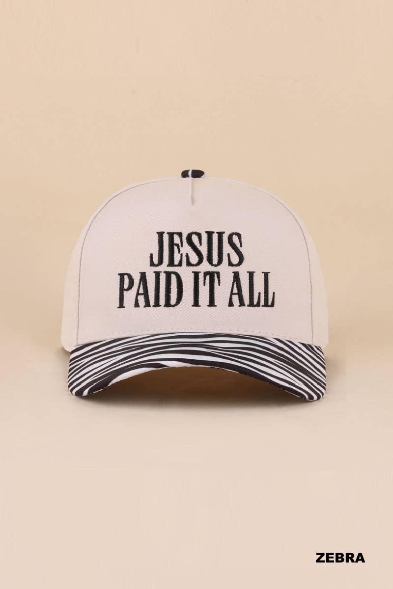 Jesus Paid It All Two Tone Cotton Hat