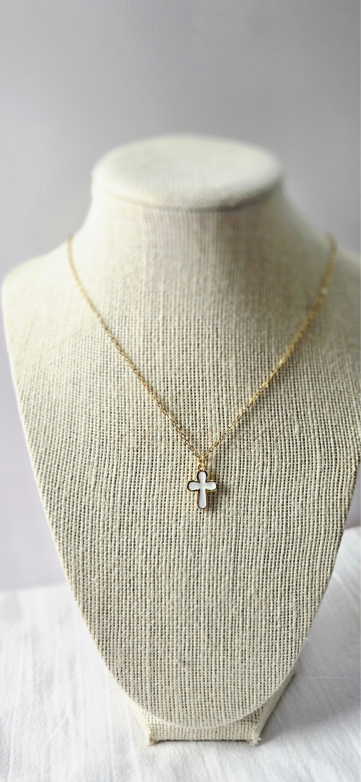 Enamel Cross Necklace – Minimalist Christian Jewelry