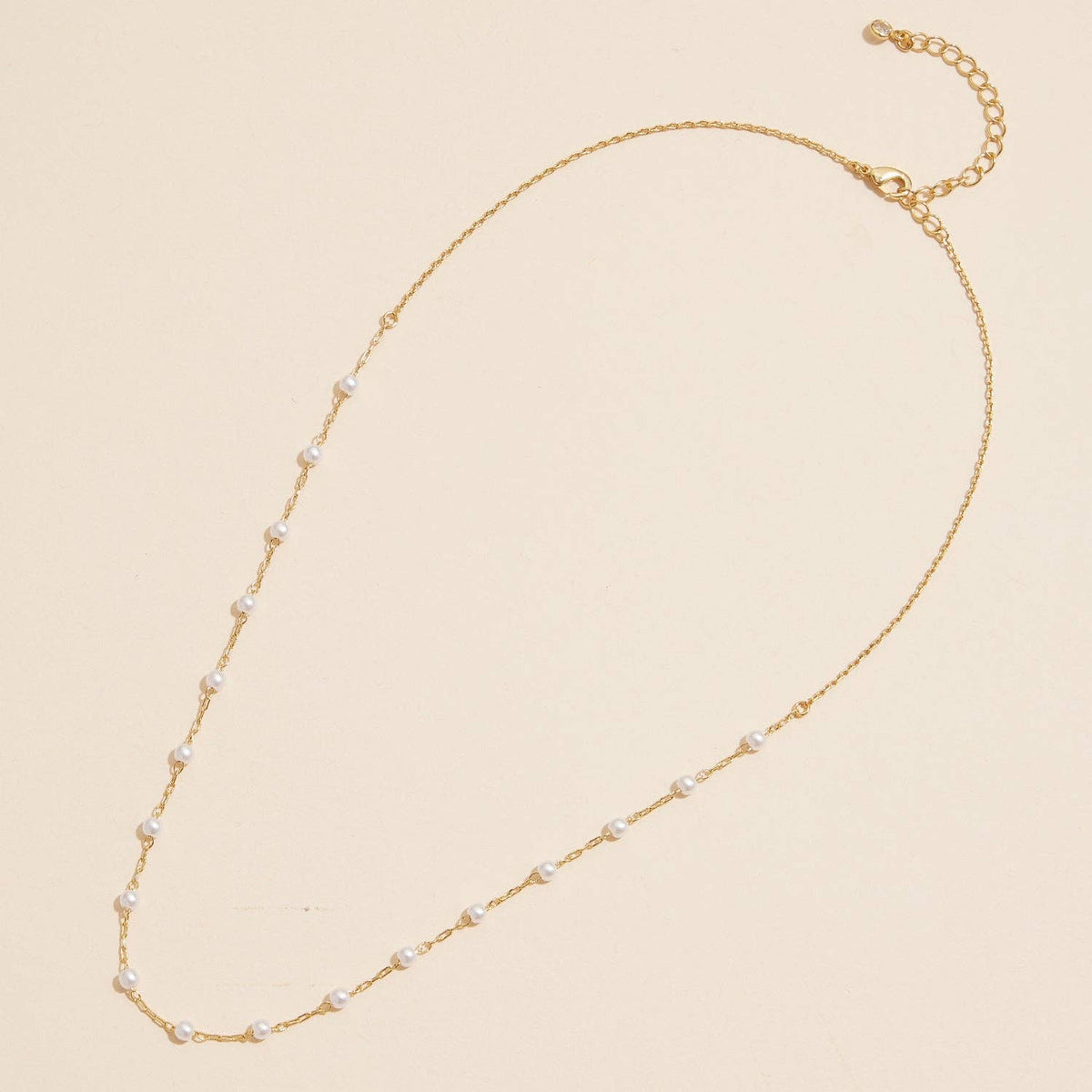 2mm Classic Pearl Link 18K Gold Dipped Necklace