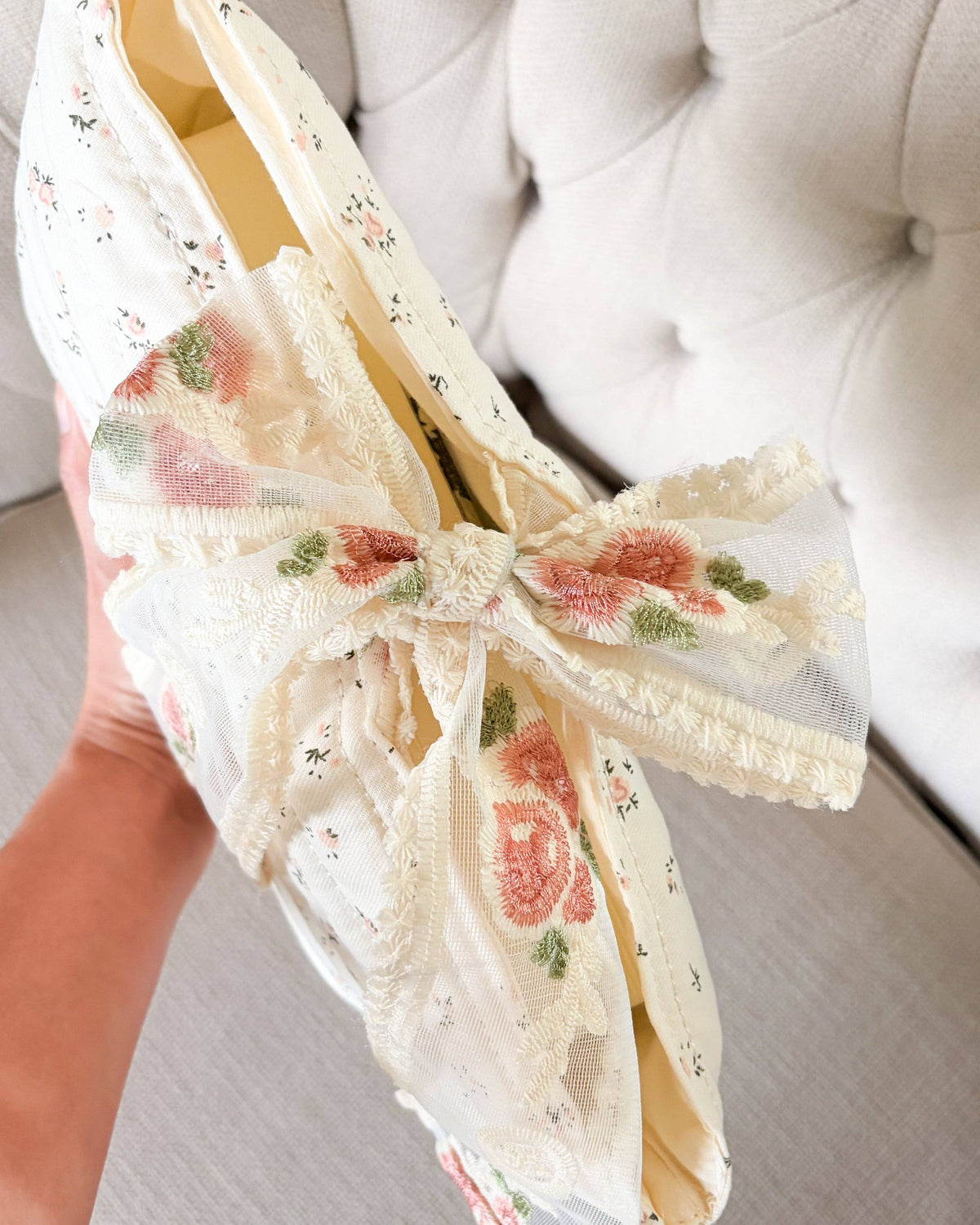 Pink Floral Book Sleeve with Lace Ribbon | Bible, Hardcover & Laptop Sleeve