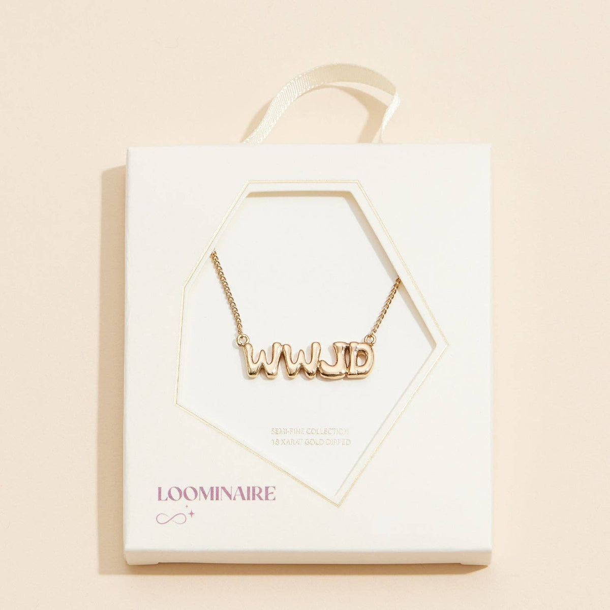WWJD Script Necklace | Gold Dipped Faith Necklace