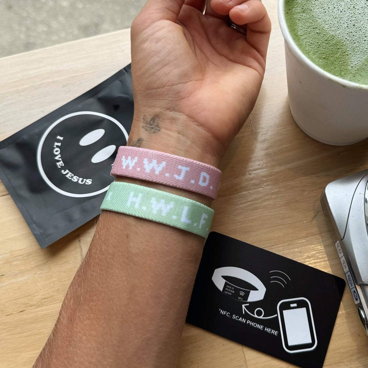 NEW! | DAILY BIBLE VERSE "WWJD X HWLF" BRACELETS | NATURAL 2-PACK