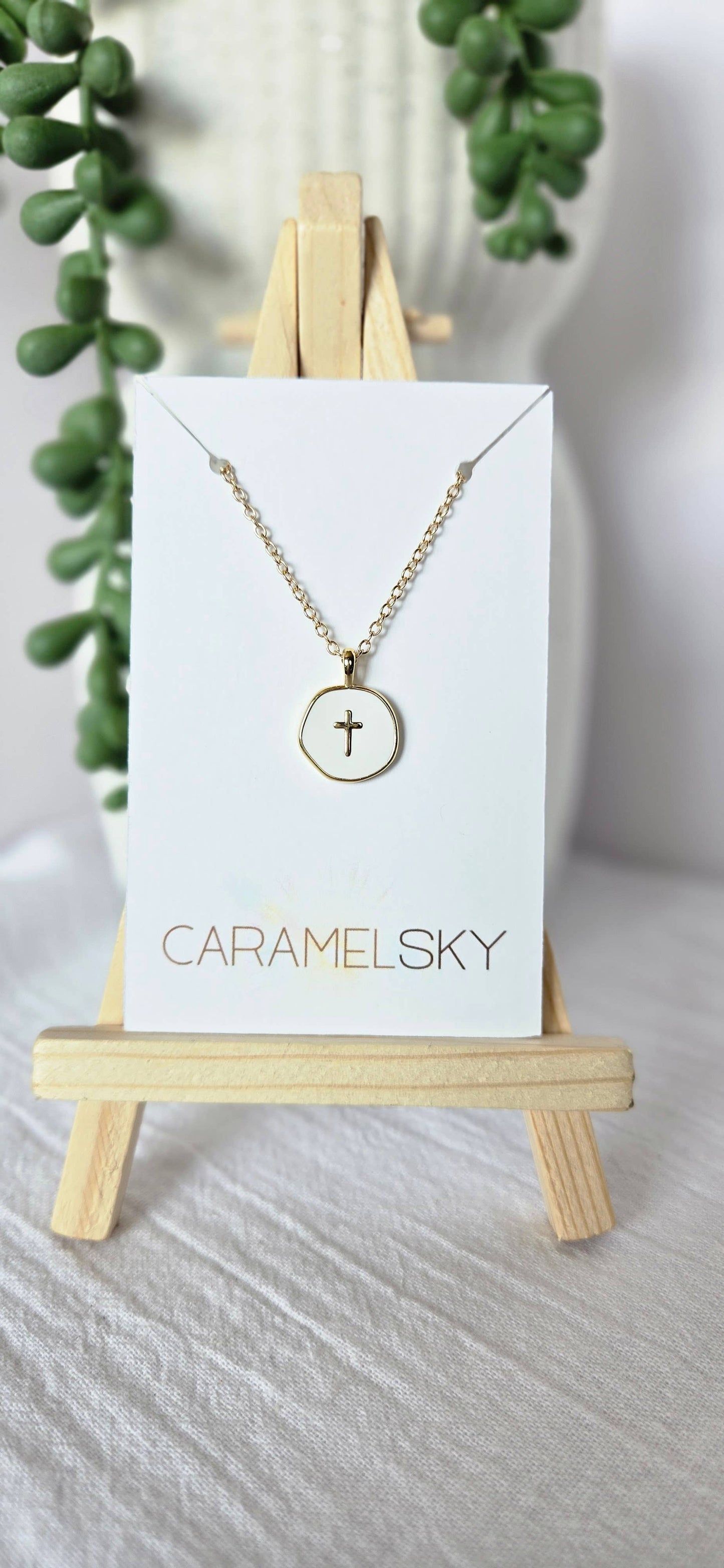 18K Gold Plated Gold Cross Medallion Necklace