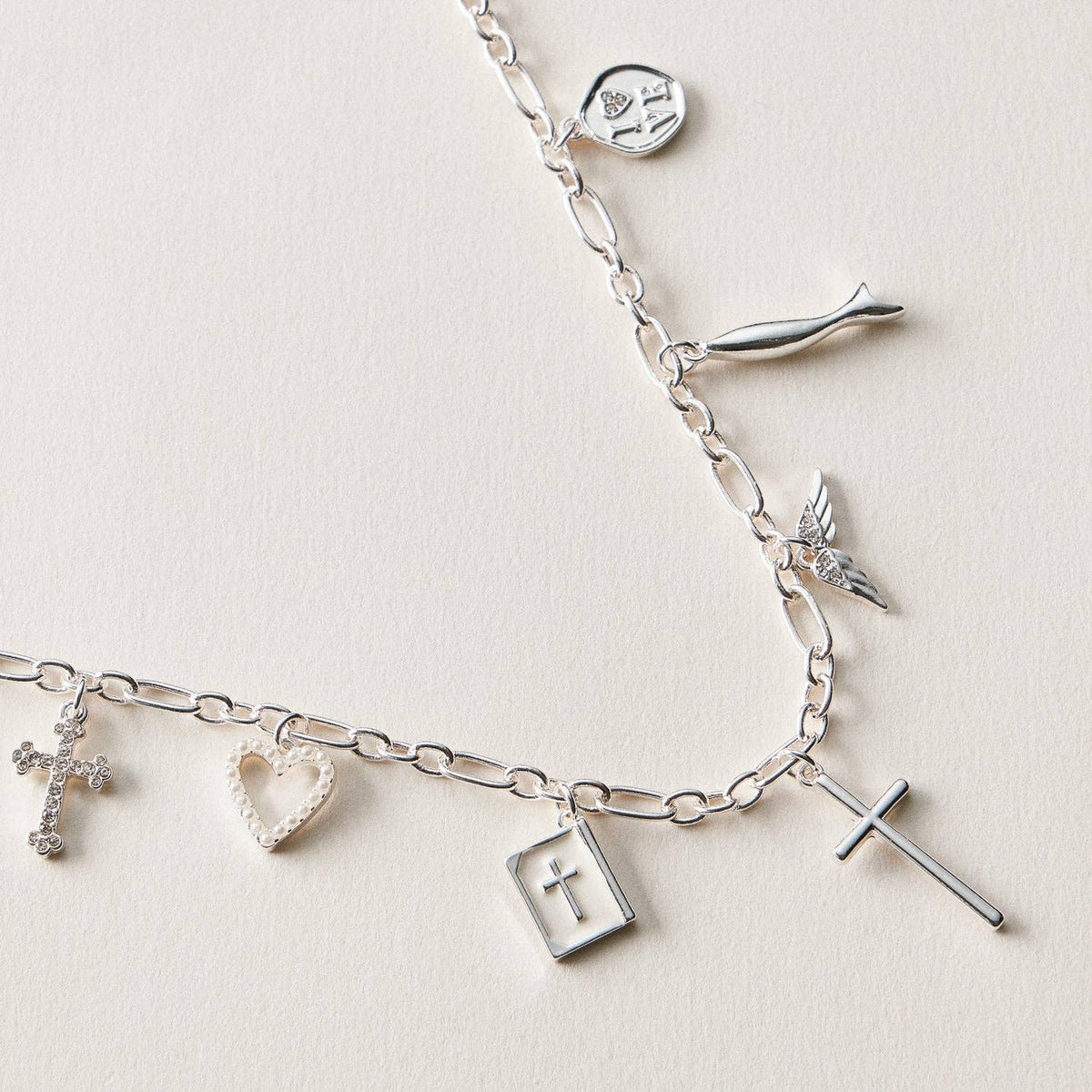 Faith and Love Charm Necklace - 18K Gold Dipped