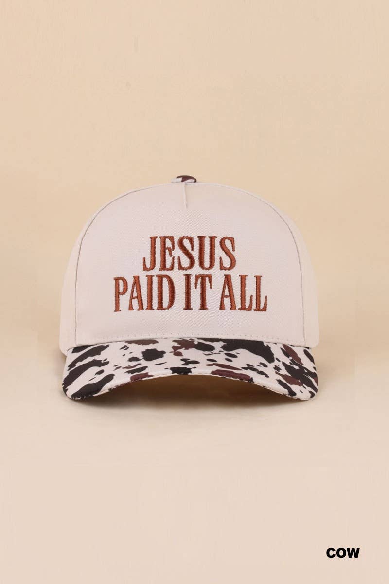 Jesus Paid It All Two Tone Cotton Hat
