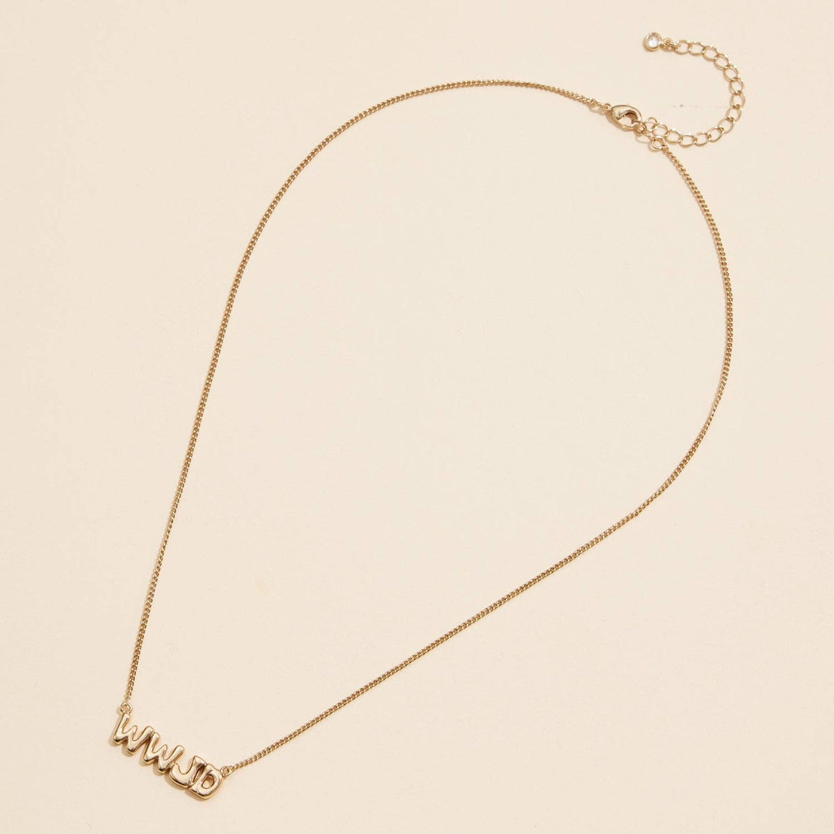 WWJD Script Necklace | Gold Dipped Faith Necklace